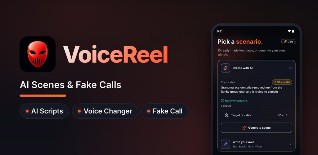 VoiceReel: Mobile app · iOS and Android