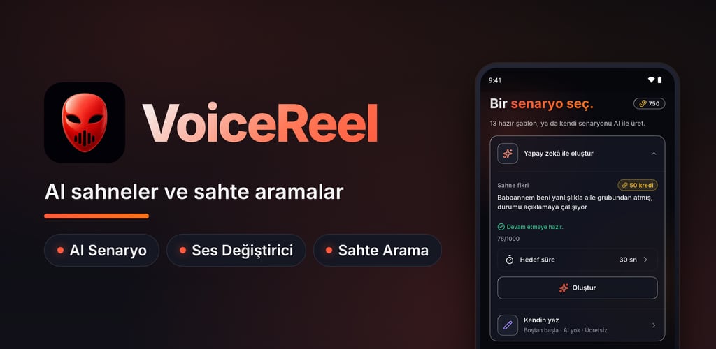 VoiceReel: Mobil uygulama · iOS ve Android